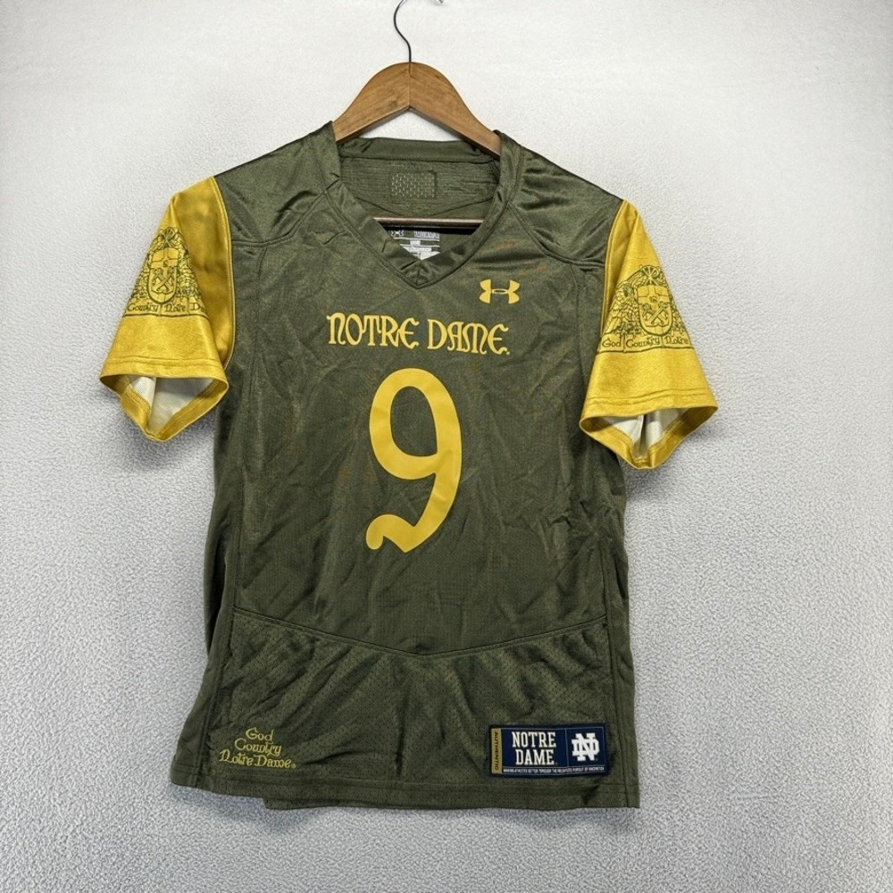 Notre Dame Football Jersey Youth Medium Green Shamrock Series God Country Irish